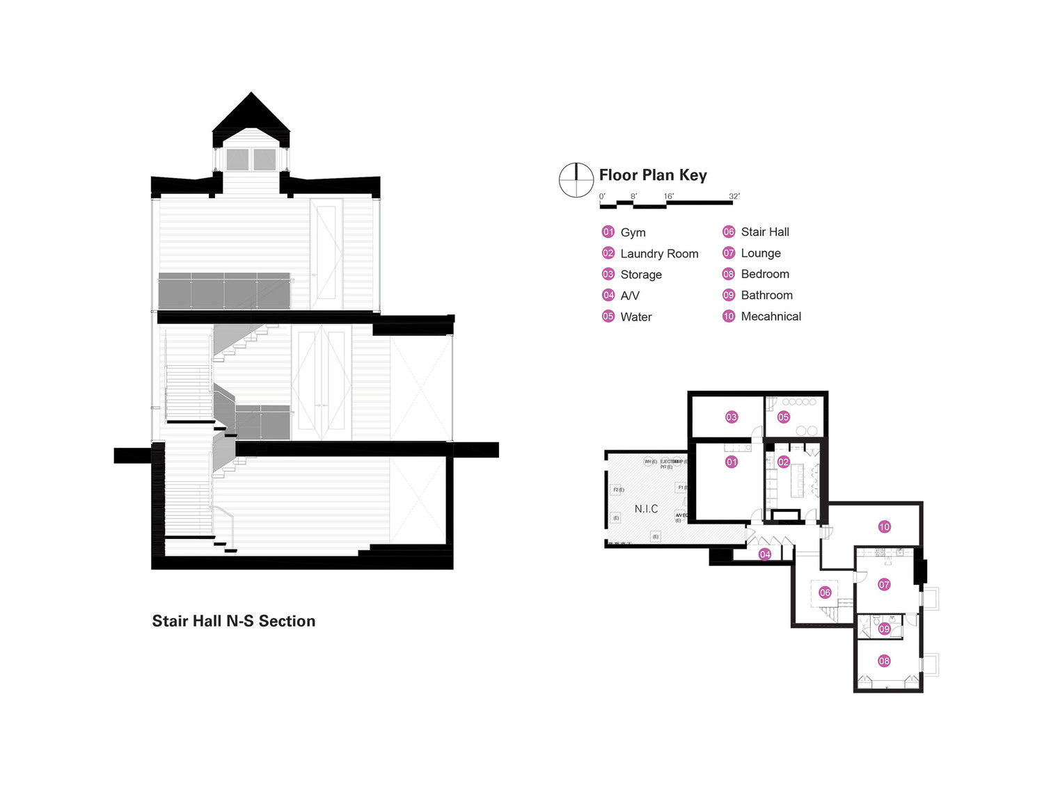 O39scannlain basement plan and stair section